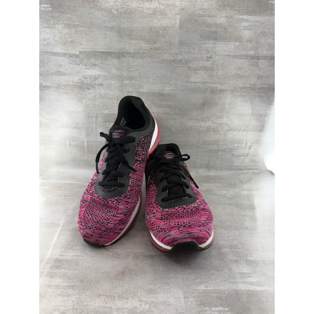Skechers Skech-Air Element Women Sz 9.5 Pink Black Knit Sneakers 149042 BKHP